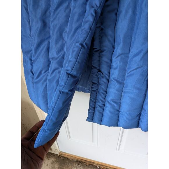 THE WATERS EDGE Vintage Blue Down Puffer Coat Sz LRG - Picture 2 of 10